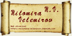 Milomira Velemirov vizit kartica